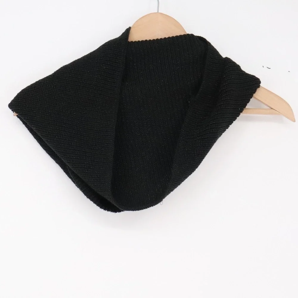 Unbranded Snood Scarf Womens One Size Infinity Loop Black Metallic Excellent